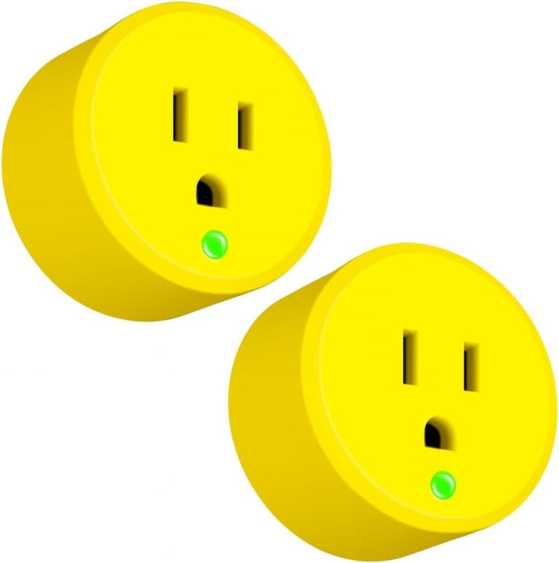 Makevivi Store Yellow Thermostatically Controlled Outlet - On at 32°F/Off at 50 °F, Thermostat Plug Outlet, Auto Close, for Chicken Water Coop Heater Heated Water Bowl Bird Bath Deicer Roof Cable (2 Pcs) - Image 1